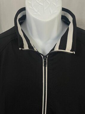 ⛳ FootJoy FJ Men’s Full Zip Golf Jacket Black White Long Sleeve Size L EUC ⛳